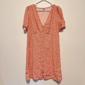 Old Navy L Tall Red Tulip Field Ditsy Floral Dress Sundress Cottagecore Dainty